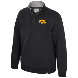 Colosseum Men's Iowa Hawkeyes Vintage Quarter-Zip, Medium, Black