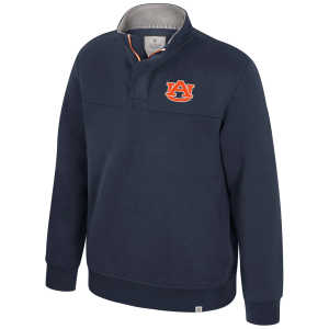 Colosseum Men's Auburn Tigers Vintage Quarter-Zip, Medium, Blue