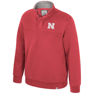 Colosseum Men's Nebraska Cornhuskers Vintage Quarter-Zip, Small, Red