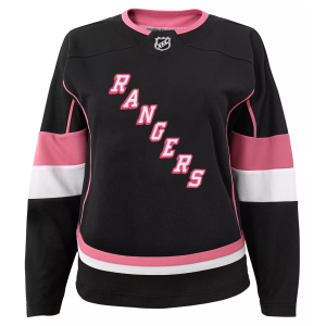 NHL Girls' New York Rangers Igor Shesterkin #31 Black Replica Jersey, Small