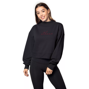 chicka-d Women's Athens Black Hailey Crewneck Sweatshirt, Medium