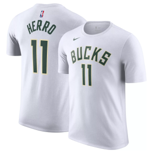 Nike Men's Milwaukee Bucks White Tyler Herro #11 Association Edition T-Shirt, XXL
