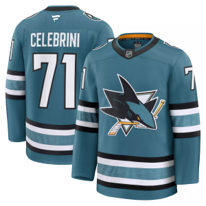 NHL Men's San Jose Sharks Macklin Celebrini #71 Blue Authentic Home Jersey, Size 46