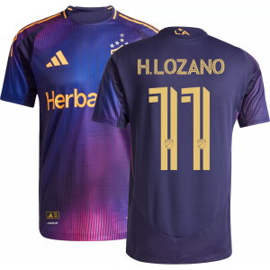 adidas Adult LA Galaxy Hirving Lozano 2025 Secondary Authentic Jersey, Men's, XL, Purple