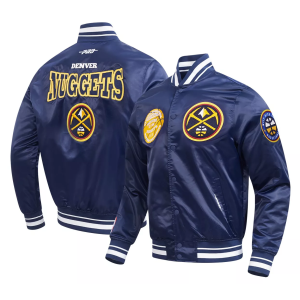 Pro Standard Men's Denver Nuggets Day One Satin Jacket, Medium, Blue
