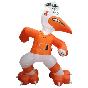 Logo Miami Hurricanes Mascot Yard Inflatable, Green