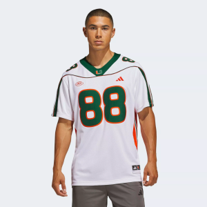 Adidas adidas Men's Miami Hurricanes Jeremy Shockey Premier Football Jersey, Small, White - $150.00 at DICK'S Sporting Goods