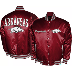 Franchise Club Franchise Club Men's Arkansas Razorbacks Cardinal Satin Jacket, Small, Red - $150.00 at DICK'S Sporting Goods