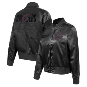 Pro Standard Women's Cleveland Cavaliers Eclipse Satin Jacket, Small, Black