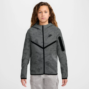 Nike Boys' Tech Fleece Printed Full-Zip Jacket, XL, Camo Green/Black