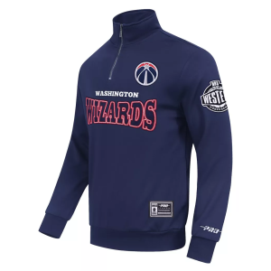 Pro Standard Men's Washington Wizards Day One Fleece 1/4 Zip Pullover, Large, Blue