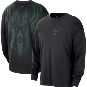 Nike Adult Milwaukee Bucks Worn With Obsession Standard Issue Game Long Sleeve Shirt, Men's, Small, Black