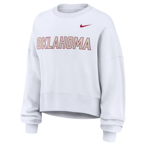 Nike Women's Oklahoma Sooners Phoenix Crewneck Sweatshirt, Small, White