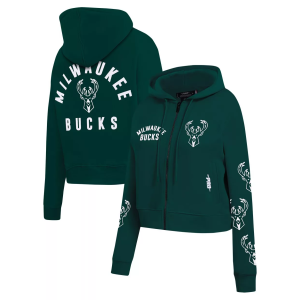Pro Standard Women's Milwaukee Bucks All Pro Full-Zip Hoodie, XL, Green