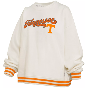 Pressbox Women's Tennessee Volunteers White Chenille Crewneck Sweatshirt, Small