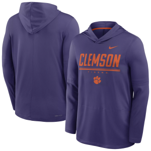 Nike Men's Clemson Tigers Dri-Fit Lightweight Hoodie, Small, Purple
