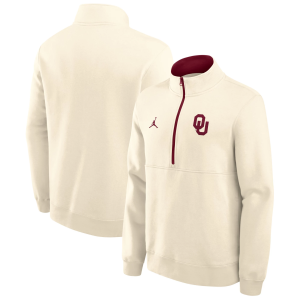 Jordan Men's Oklahoma Sooners Primetime Legend Half-Zip, Medium, Tan