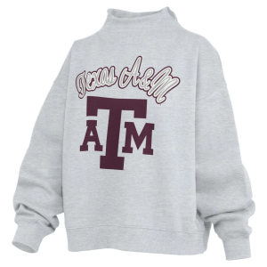 Pressbox Women's Texas A&M Aggies White Mock Neck Sweatshirt, Small