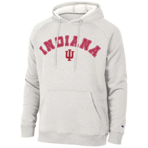 Champion Men's Indiana Hoosiers Triumph Emblem Hoodie, Small, Gray