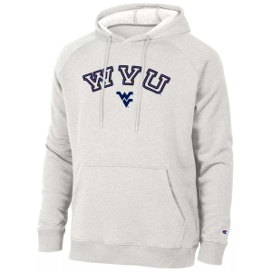 Champion Men's West Virginia Mountaineers Triumph Emblem Hoodie, Large, Gray