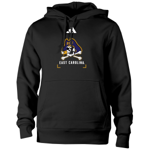 adidas Men's East Carolina Pirates Lockup Hoodie, Small, Black