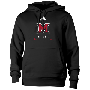 adidas Men's Miami RedHawks Lockup Hoodie, Large, Black