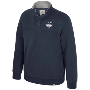 Colosseum Men's UConn Huskies Vintage Quarter-Zip, Small, Blue