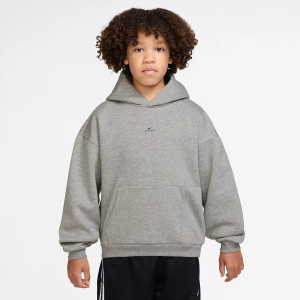 Nike Kids' Standard Issue Therma-FIT Hoodie, Medium, Dk Grey Heather/Black