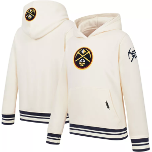 Pro Standard Youth Denver Nuggets Retro Classic Ribbed Hoodie, Large, White