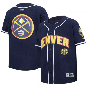 Pro Standard Youth Denver Nuggets Classic Mesh Button Down Shirt, Small, Blue