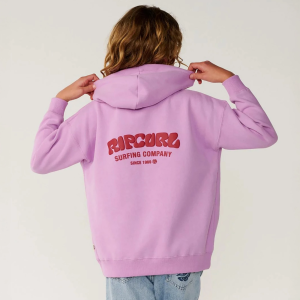 Rip Curl Girls' Surf Puff Heritage Graphic Hoodie, Size 14, Bright Lilac