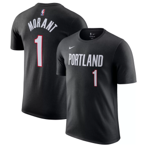 Nike Men's Portland Trail Blazers Black Ja Morant #1 Icon Edition T-Shirt, Medium