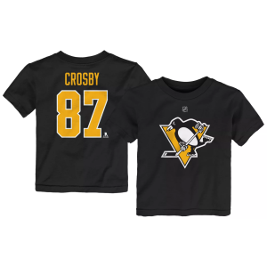 NHL Toddler Pittsburgh Penguins Sidney Crosby #87 Black T-Shirt, Boys', 2T