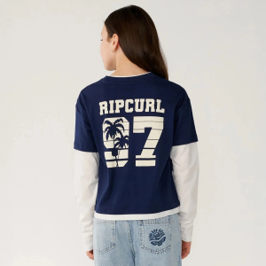 Rip Curl Girls' Retro Rama Long-Sleeve Graphic Tee, Size 8, Navy