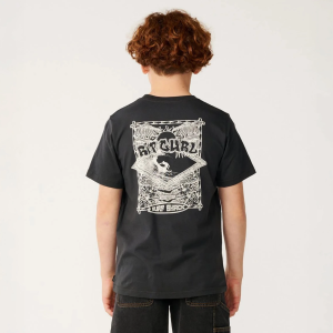 Rip Curl Boys' Surf Shack Art Graphic Tee, Size 12, Washed Black