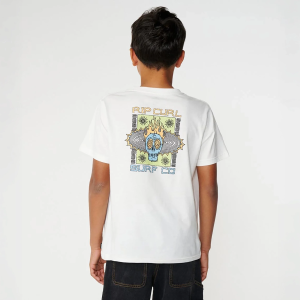 Rip Curl Boys' New Cosmic Skull Graphic Tee, Size 14, Bone
