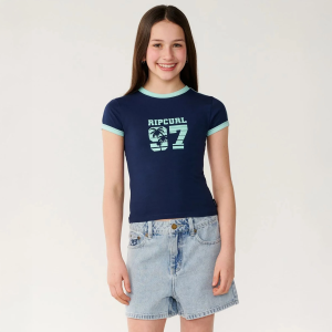 Rip Curl Girls' Surf 97 Fitted Graphic Tee, Size 10, Navy