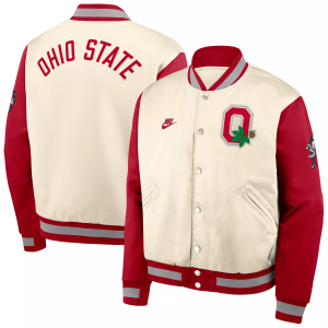 Nike Nike Men's Ohio State Buckeyes Legacy Bomber Jacket, Small, Tan - $250.00 at DICK'S Sporting Goods