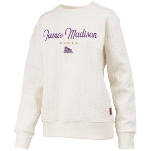 Pressbox Pressbox Women's James Madison Dukes Textured Crewneck Sweatshirt, Small, White - $89.99 at DICK'S Sporting Goods