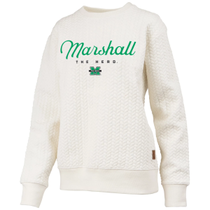 Pressbox Pressbox Women's Marshall Thundering Herd Textured Crewneck Sweatshirt, Small, White - $89.99 at DICK'S Sporting Goods