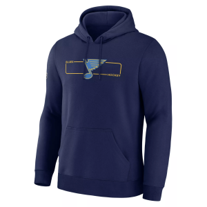 NHL Men's St. Louis Blues Athletic Navy Rink Primary Fleece Pullover Hoodie, Small, Blue
