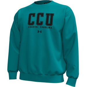 Under Armour Men's Coastal Carolina Chanticleers Icon Fleece Crewneck Sweatshirt, XL, Blue