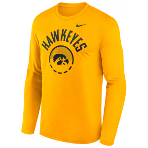 Nike Men's Iowa Hawkeyes Dri-FIT Shooting Long Sleeve Shirt, Small, Yellow