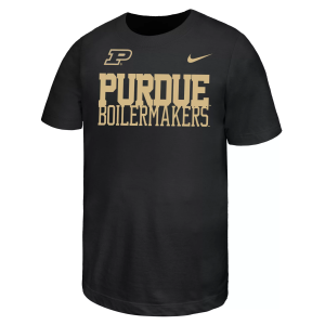 Nike Youth Purdue Boilermakers Black Stacked Name Drop T-Shirt, Small