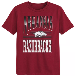 NCAA Youth Arkansas Razorbacks Red Chrome Header T-Shirt, Size 4
