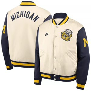 Nike Nike Men's Michigan Wolverines Legacy Bomber Jacket, Large, Tan - $250.00 at DICK'S Sporting Goods