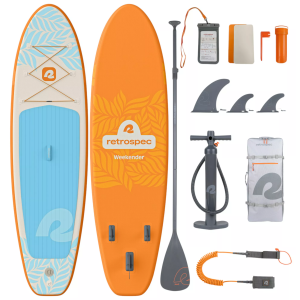 Retrospec Weekender Inflatable Stand Up Paddle Board 106, Creamsicle
