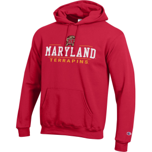 Champion Adult Maryland Terrapins Eco Powerblend Red Hoodie, Men's, Large