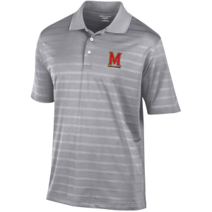 Champion Men's Maryland Terrapins Textured Solid Polo, Medium, Gray