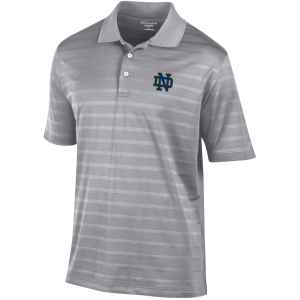 Champion Men's Notre Dame Fighting Irish Textured Solid Grey Polo, XL, Gray